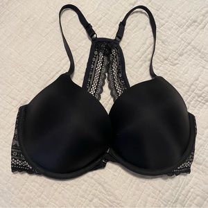 Victoria’s Secret Black Racerback Lace Push-Up Bra (34DD)